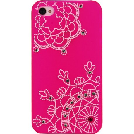 Carcasa trasera Mooster iPhone 4S estampado noria con diamantes rosa
