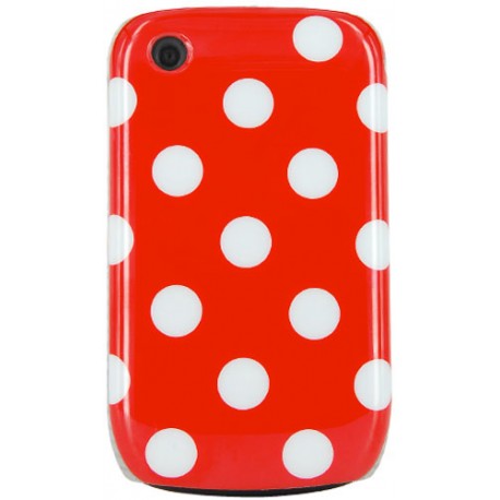 Carcasa rigida Mooster lunares roja Blackberry 8520