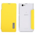 Funda tipo libro cuadricula Sony Xperia Z1 Compact D5503 amarilla