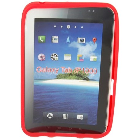 Funda Mooster trasera silicona Samsung P1000 Galaxy Tab roja
