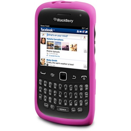 Funda trasera silicona rosa Blackberry 9360
