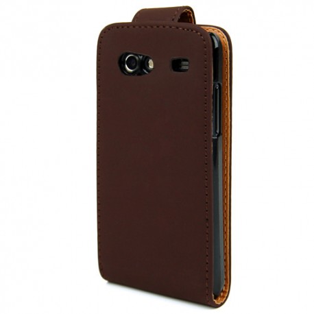 Funda Samsung Galaxy advance i9070 marron de piel slim MOOSTER