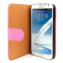 Funda Mooster Samsung Galaxy Note 2 N7100 rosa claro slim de piel horizontal