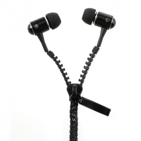 Auriculares 3,5 mm cremallera para iPhone /iPad/ samsung/ HTC/ LG / MP3 color negro