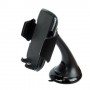 Soporte telefono movil para coche universal con ventosa, color negro, acabado en goma, cabezal girat