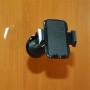 Soporte telefono movil para coche universal con ventosa, color negro, acabado en goma, cabezal girat