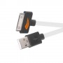 Cable cargador USB con conector iPhone 4 / 4s / iPad 2 / iPod touch 4 / iPod nano 6 blanco