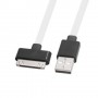 Cable cargador USB con conector iPhone 4 / 4s / iPad 2 / iPod touch 4 / iPod nano 6 blanco