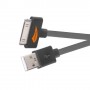 Cable cargador USB con conector iPhone 4 / 4s / iPad 2 / iPod touch 4 / iPod nano 6 negro