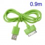 Cable cargador USB con conector  iPhone 4 / 4s / iPad 2 / iPod touch 4 / iPod nano 6 verde