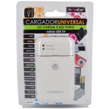 Cargador Universal baterias 12/220v Mooster  USB blanco