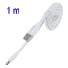 Cable cargador USB  con conector micro USB extraplano blanco