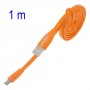 Cable cargador USB  con conector micro USB extraplano naranja