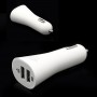 Cargador de mechero con 2 tomas usb para Telefono Movil / tablets / camaras digitales blanco 12/24V