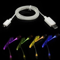Cable Cargador USB con conector Micro USB con luz blanca