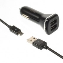 Cargador de mechero  micro USB 2,1A negro
