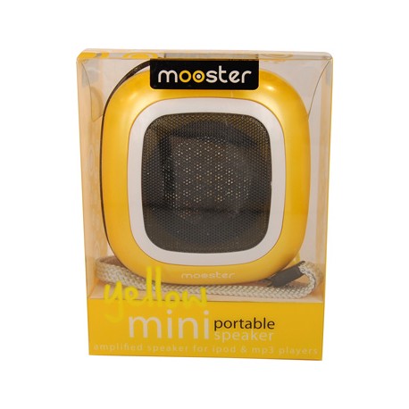 Mini altavoz portatil Mooster amplificado jack 3,5 amarillo