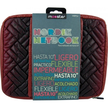 Funda Mooster para netbooks hasta 10"/ tablet hasta  10"color rjo y negro