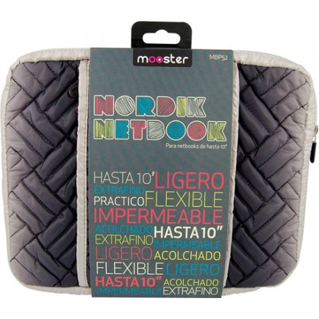 Funda Mooster nordik netbook para PC portatil netbook / tablet  hasta 10" blanco y gris MBP52-W/GY