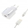 Cargador de red Micro USB 2,1 A color blanco