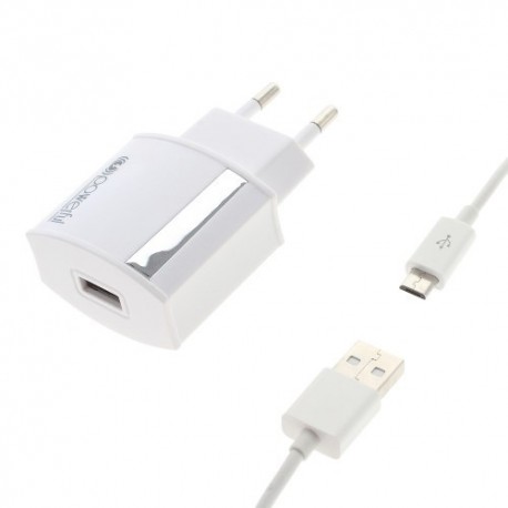 Cargador de red Micro USB 2,1 A color blanco