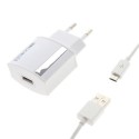Cargador de red Micro USB 2,1 A color blanco