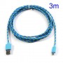 Cable cargador USB con conector micro USB nylon 3M azul