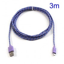 Cable cargador USB con conector micro USB nylon 3M purpura