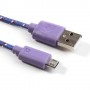 Cable cargador USB con conector micro USB nylon 3M purpura