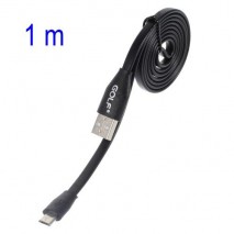 Cable cargador USB  con conector micro USB extraplano negro