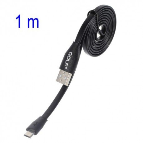 Cable cargador USB  con conector micro USB extraplano negro