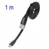 Cable cargador USB  con conector micro USB extraplano negro