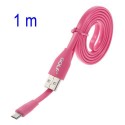 Cable cargador USB  con conector micro USB extraplano rosa