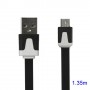 Cable cargador USB  con conector Micro USB extraplano negro