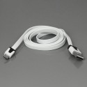 Cable cargador USB  con conector micro USB extraplano blanco