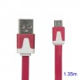 Cable cargador USB  con conector micro USB extraplano rojo