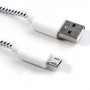 Cable cargador USB con conector micro USB nylon 3M blanco