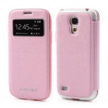 Funda tipo libro con ventana Samsung Galaxy S4 mini I9190 rosa