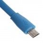 Cable cargador USB  con conector micro USB extraplano azul