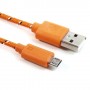 Cable cargador USB con conector micro USB nylon 3M naranja