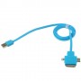 Cable cargador multifuncion 4 en 1 USB micro USB iPhone 5S / 4S Samsung S5 azul