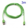 Cable cargador USB con conector micro USB nylon 3M verde