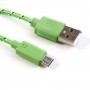 Cable cargador USB con conector micro USB nylon 3M verde