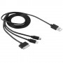 Cable cargador 3 en 1 con conector Lightning micro USB iPhone 4/4s/iPod/ipad