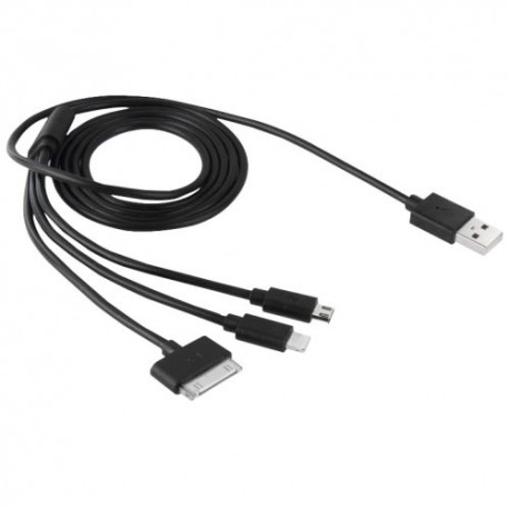 Cable cargador 3 en 1 con conector Lightning micro USB iPhone 4/4s/iPod/ipad