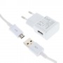 Cargador de red USB 5 v, 2 A con cable micro USB blanco