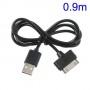 Cable cargador USB con conector iPhone 4 / 4s / iPad 2 / iPod touch 4 / iPod nano 6 negro