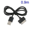 Cable cargador USB con conector iPhone 4 / 4s / iPad 2 / iPod touch 4 / iPod nano 6 negro