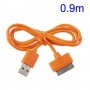 Cable cargador  USB con conector  iPhone 4 / 4s / iPad 2 / iPod touch 4 / iPod nano 6 naranja