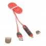 Cable cargador 2 en 1 micro USB y conector Lightning rosa